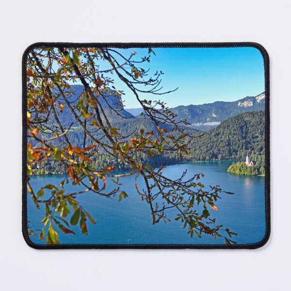 Item preview, Pilgrimage Church of the Assumption of Maria.Lake Bled, autumn season landscape, Slovenia designed and sold by goceris.
