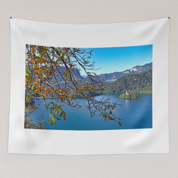 Item preview, Pilgrimage Church of the Assumption of Maria.Lake Bled, autumn season landscape, Slovenia designed and sold by goceris.