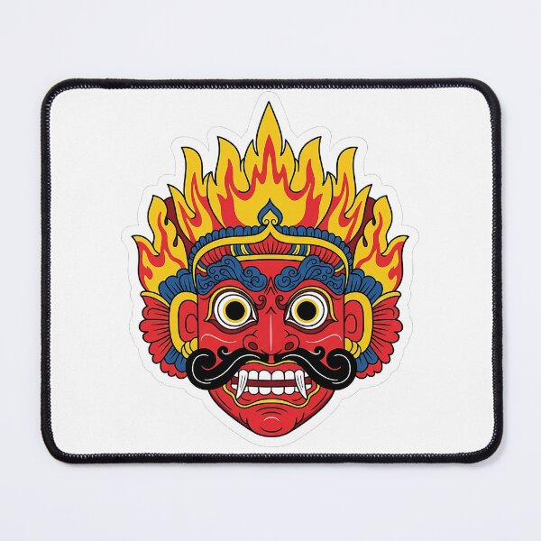 Item preview, Gini Jala Sanniya High Fever Mask Sticker - Flaming Demon designed and sold by bloomling.