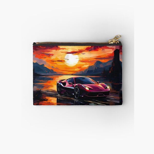 Item preview, Supercar Reflected In Water At Vibrant Evening Sunset designed and sold by RevUpDesign.