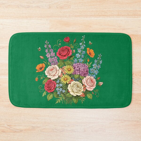 Item preview, Vintage Botanical Bouquet – Colorful Wildflower and Rose Illustration - GREEN designed and sold by PAPIRO SIGLO XXI.