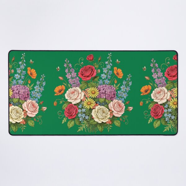 Item preview, Vintage Botanical Bouquet – Colorful Wildflower and Rose Illustration - GREEN designed and sold by PAPIRO SIGLO XXI.