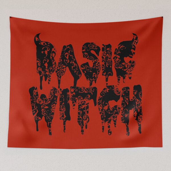 Item preview, Red and Black Basic Witch Art | Goth Grunge Scary Halloween Dripping Slogan designed and sold by velvetearth.