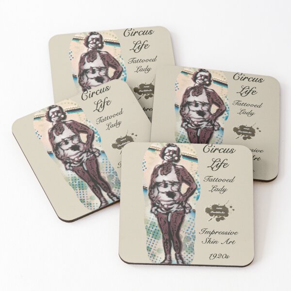Item preview, Portrait of a tattooed circus woman designed and sold by marysfarbklecks.