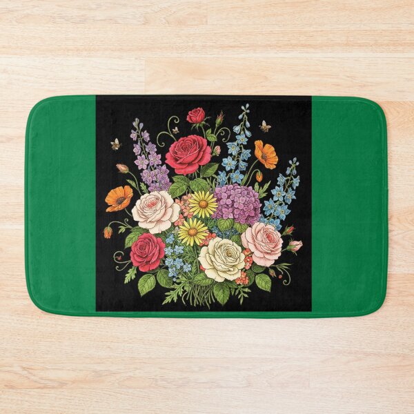 Item preview, Vintage Botanical Bouquet – Colorful Wildflower and Rose Illustration - BLACK designed and sold by PAPIRO SIGLO XXI.