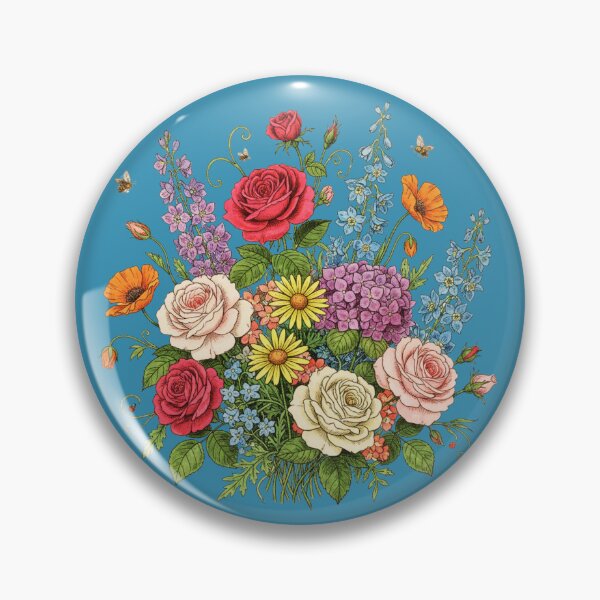 Item preview, Vintage Botanical Bouquet – Colorful Wildflower and Rose Illustration - BLUE designed and sold by PAPIRO SIGLO XXI.