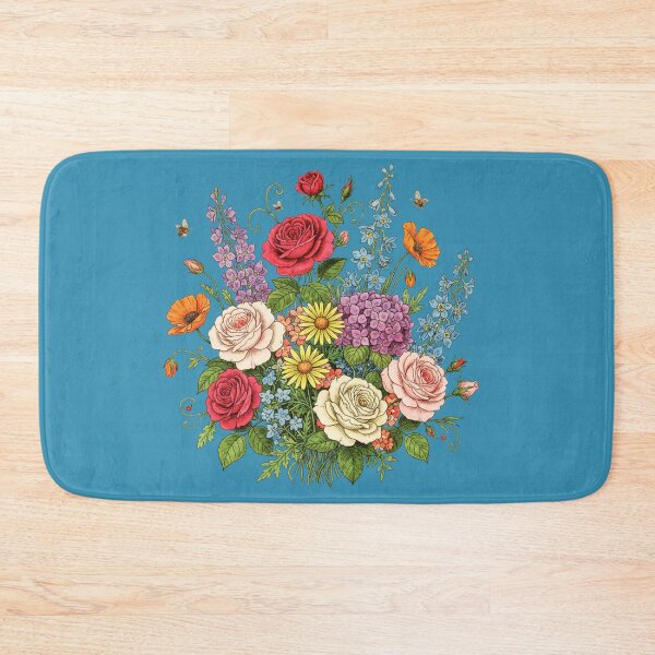 Item preview, Vintage Botanical Bouquet – Colorful Wildflower and Rose Illustration - BLUE designed and sold by PAPIRO SIGLO XXI.