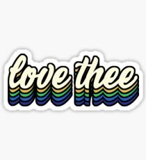 Love Thee - blue and gold Sticker