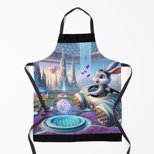 Item preview, A Cyborg Rabbit driving a futuristic flying car 001L3P120TH4KE9 designed and sold by OsirizyahDesign.