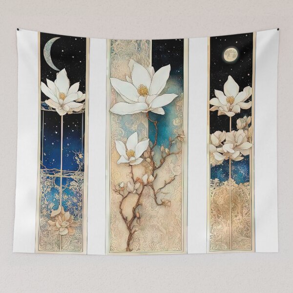 Item preview, Art Nouveau Celestial Magnolia Triptych designed and sold by LanaGustavsson.