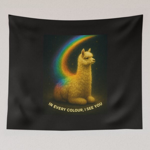 Item preview, “Rainbow Watcher – In Every Colour, I See You (Alpaca)” designed and sold by GeoWild Designs.
