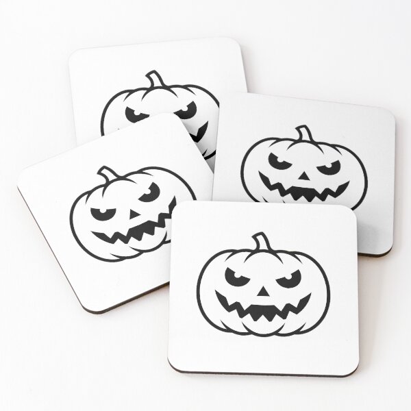 Item preview, Monochrome Spooky Grin Jack-o'-Lantern Outline designed and sold by By:MarcinK.