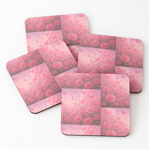 Item preview, Pembe Kelebekler ve Işıltılı Çiçekler – Masalsı Doğa Sanatı designed and sold by Mervee11.