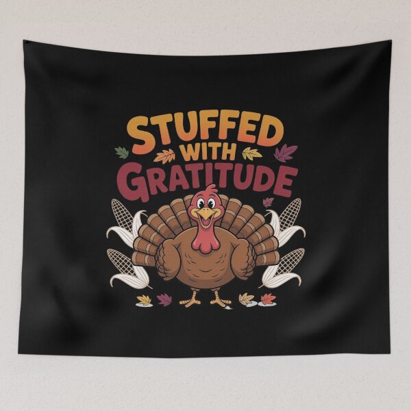 Item preview, Stuffed With Gratitude Funny Turkey Design designed and sold by WikaKowalczyk.