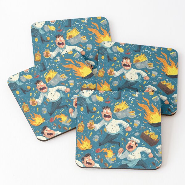 Item preview, Kitchen Chaos Cartoon Pattern – Funny Chefs in Stress designed and sold by Meiersbeste.