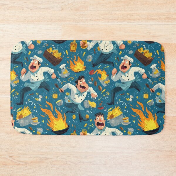 Item preview, Kitchen Chaos Cartoon Pattern – Funny Chefs in Stress designed and sold by Meiersbeste.