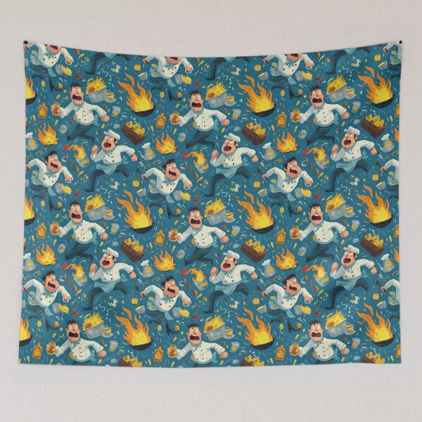 Item preview, Kitchen Chaos Cartoon Pattern – Funny Chefs in Stress designed and sold by Meiersbeste.