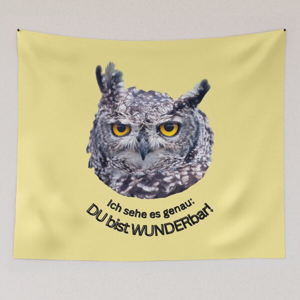 Item preview, Eagle owl look radiates positive energy: You are WONDERful! designed and sold by Katja LebenFreude.