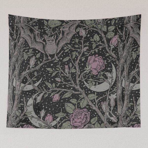 Item preview, Bats & Brambles – Dark Cottagecore Pattern designed and sold by Deezyned.