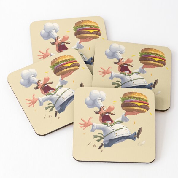 Item preview, Funny cartoon chef with giant burger – funny kitchen design designed and sold by Meiersbeste.