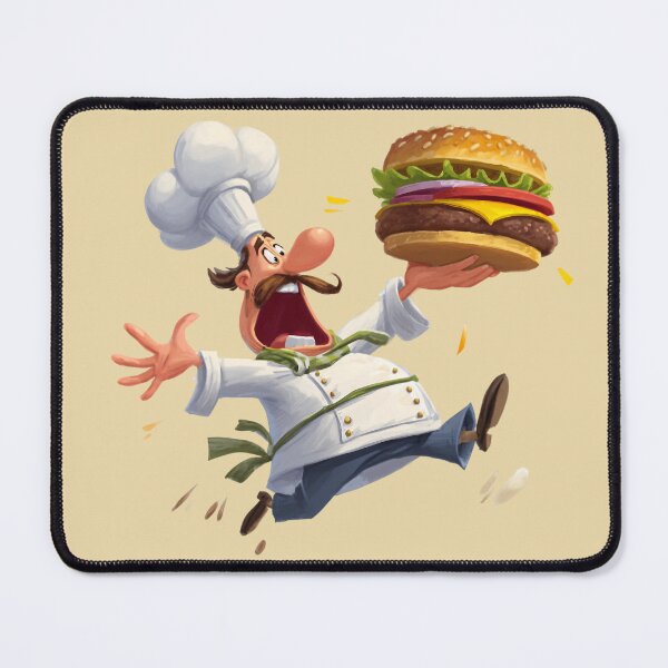 Item preview, Funny cartoon chef with giant burger – funny kitchen design designed and sold by Meiersbeste.