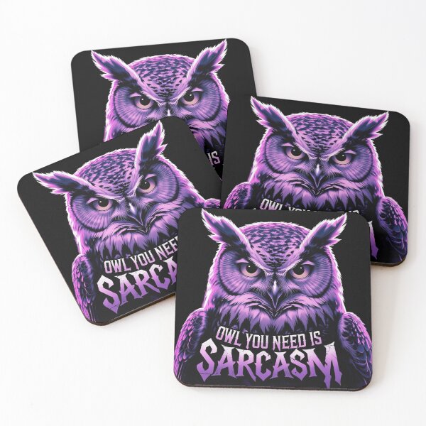 Item preview, Owl You Need Is Sarcasm - Gift for Sarcastic Friends Metal Art designed and sold by Jarminis.