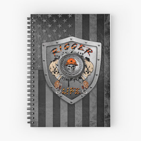 Item preview, Rigger Life Skull Badge– Orange Hard Hat Worker with Skulls and Chains designed and sold by artistwill.