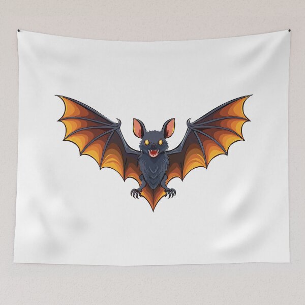 Item preview, Halloween bat flying, scary bat flying vector as a Halloween or spooky decoration, bat flying with its wings fully spread designed and sold by Danler.