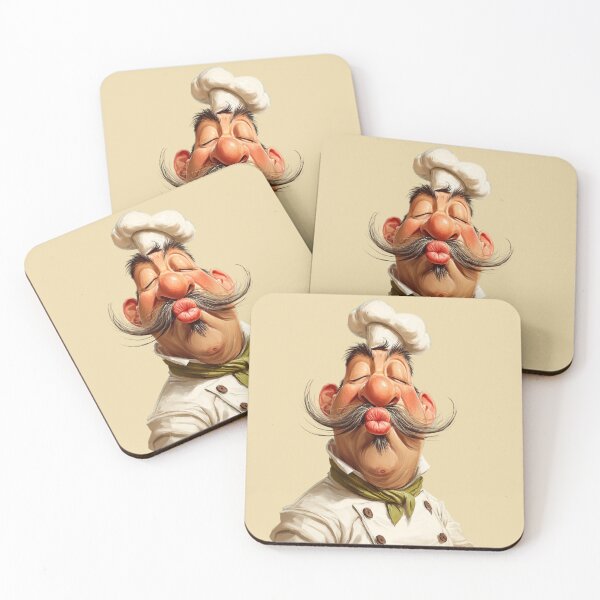 Item preview, Funny cartoon chef with mustache – Funny kitchen motif designed and sold by Meiersbeste.