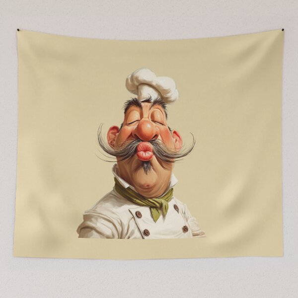 Item preview, Funny cartoon chef with mustache – Funny kitchen motif designed and sold by Meiersbeste.