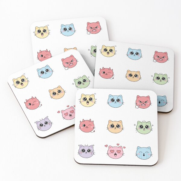 Item preview, Kawaii Cat Emoji Pack | Cute Pastel Kitty Face Expressions Collection designed and sold by PinFlick.