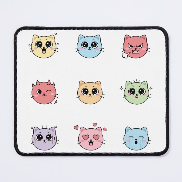 Item preview, Kawaii Cat Emoji Pack | Cute Pastel Kitty Face Expressions Collection designed and sold by PinFlick.