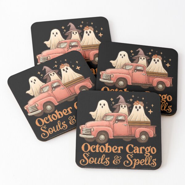 Item preview, October Cargo Halloween Shirt | Pink Vintage Truck with Ghosts | Souls & Spells Fall Tee for Women designed and sold by FUIRY .