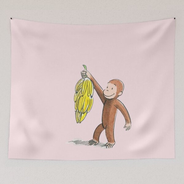 Item preview, George the curious with bananas designed and sold by Stickr.wld.
