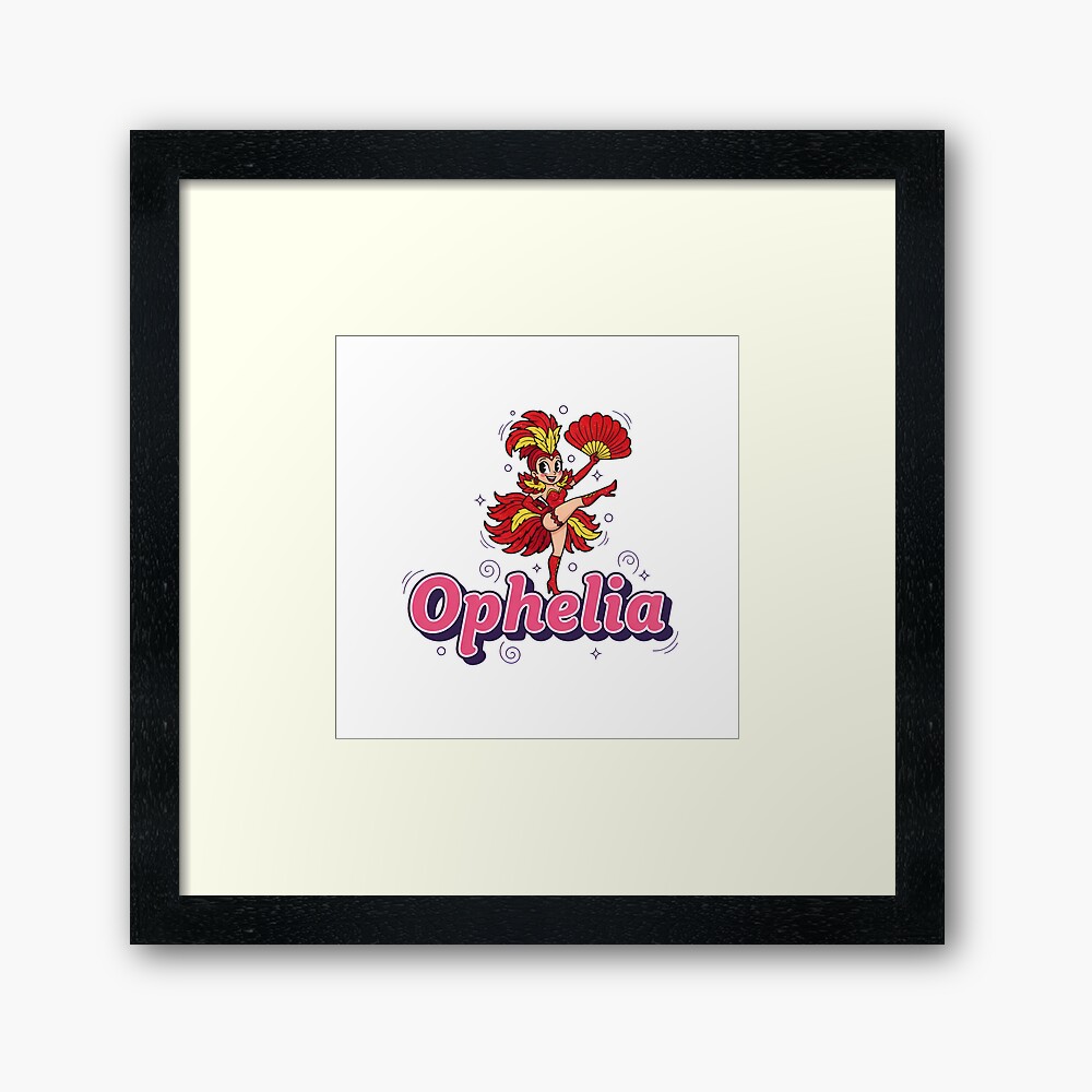 Framed Art Print Showgirl Ophelia Feather Fan Dancer