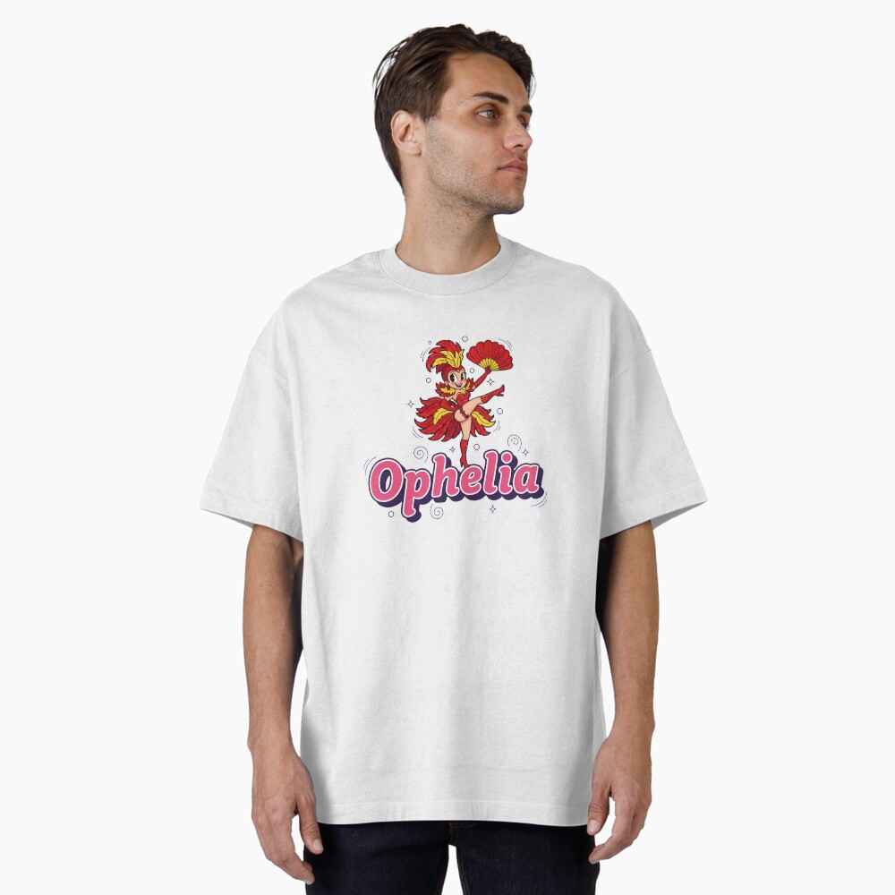 Showgirl Ophelia Feather Fan Dancer Oversized Tee