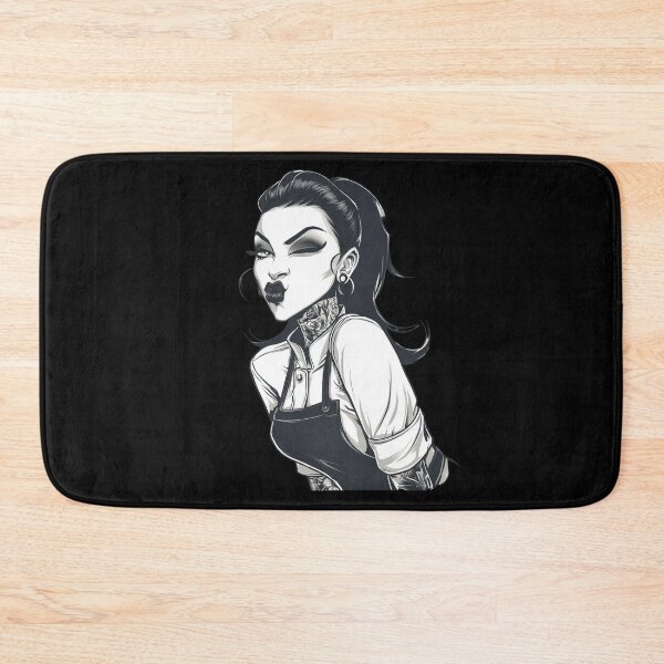 Item preview, Gothic cook – dark style portrait with tattoo and apron designed and sold by Meiersbeste.