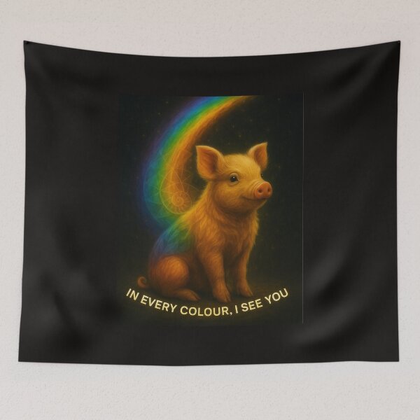 Item preview, “Rainbow Roots – In Every Colour, I See You (Mini Pig)” designed and sold by GeoWild Designs.