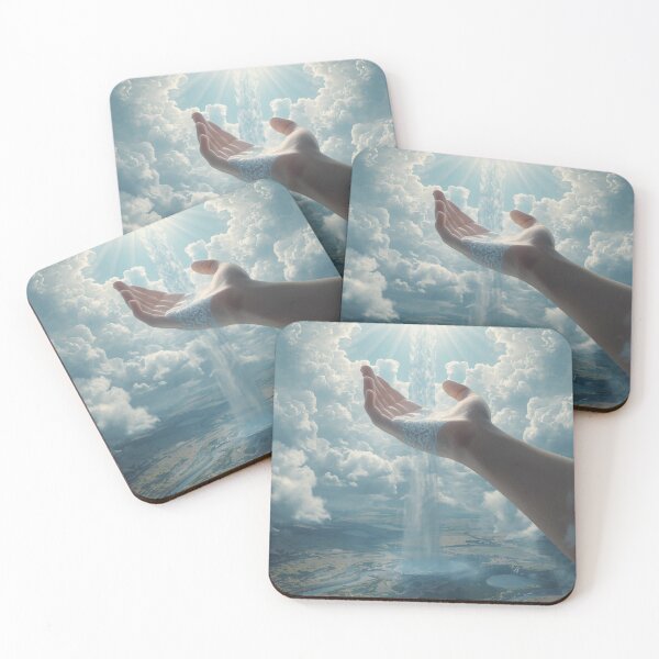 Item preview, Creation Hand Waterfall Art – Surreal Clouds, Flowing Water and Symbolic Earth Formation designed and sold by Mintiko2.