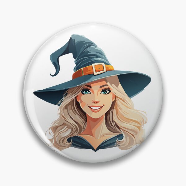 Item preview, Cartoon halloween witch portrait, Mysterious colors portrait illustration of a witch with a hat, perfect for Halloween and fantasy designs, Charming Witch Girl in Cloak and Hat designed and sold by Danler.