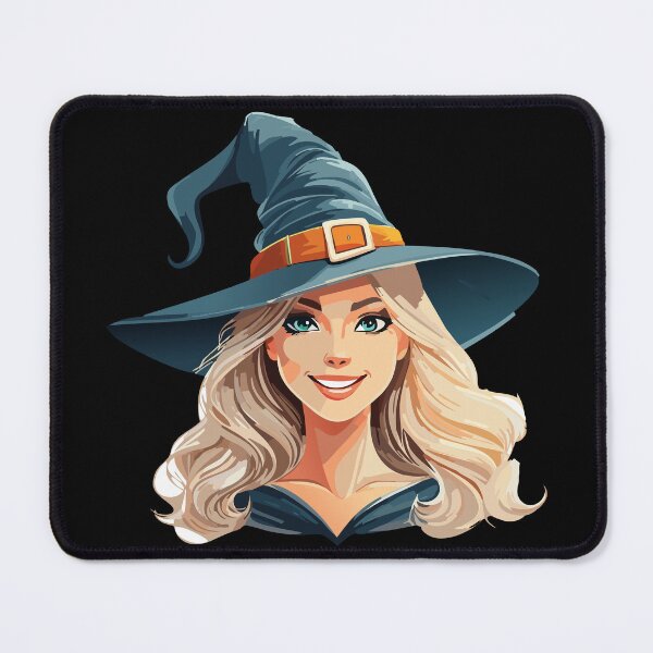 Item preview, Cartoon halloween witch portrait, Mysterious colors portrait illustration of a witch with a hat, perfect for Halloween and fantasy designs, Charming Witch Girl in Cloak and Hat designed and sold by Danler.