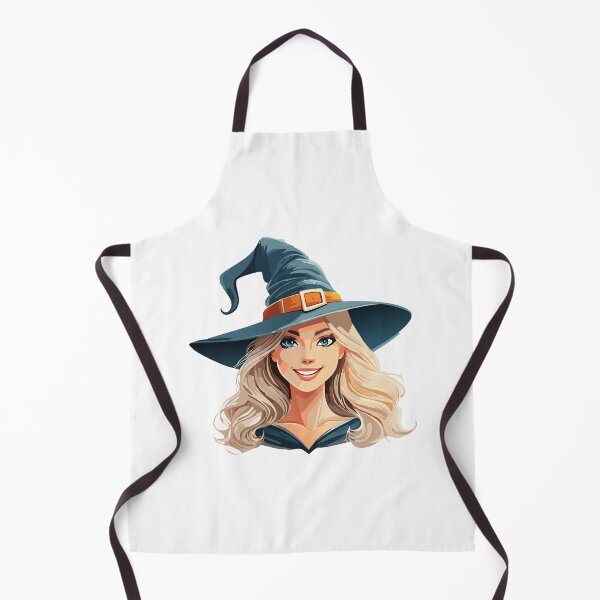 Item preview, Cartoon halloween witch portrait, Mysterious colors portrait illustration of a witch with a hat, perfect for Halloween and fantasy designs, Charming Witch Girl in Cloak and Hat designed and sold by Danler.