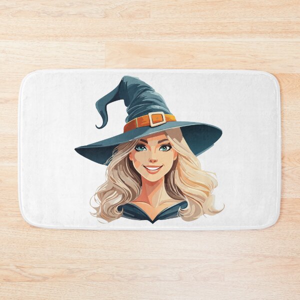 Item preview, Cartoon halloween witch portrait, Mysterious colors portrait illustration of a witch with a hat, perfect for Halloween and fantasy designs, Charming Witch Girl in Cloak and Hat designed and sold by Danler.