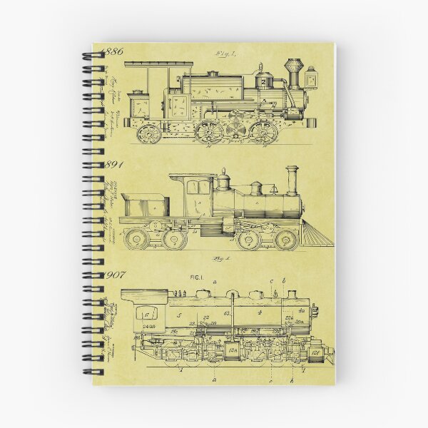 Item preview, Steam Trains Railway Art Patent Print designed and sold by MadebyDesign.