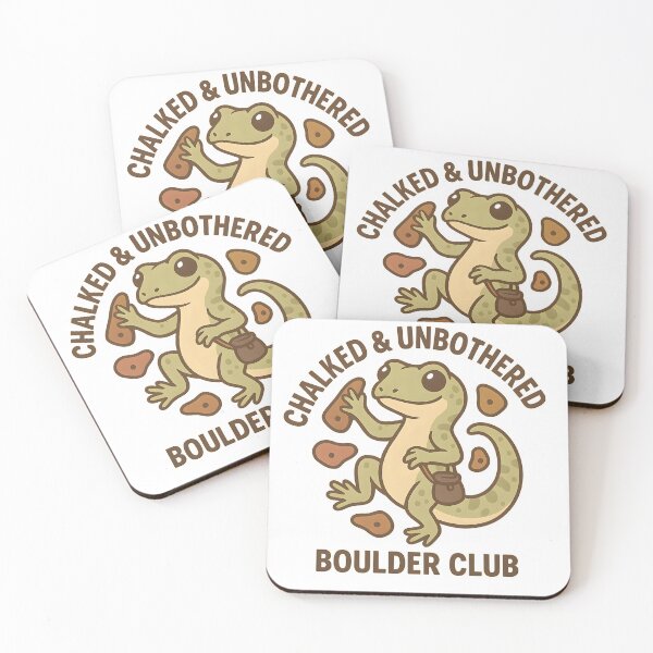 Item preview, Chalked & Unbothered – Boulder Club | Kawaii gecko bouldering design designed and sold by Cat & Coffee Studio.