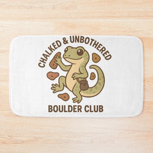 Item preview, Chalked & Unbothered – Boulder Club | Kawaii gecko bouldering design designed and sold by Cat & Coffee Studio.