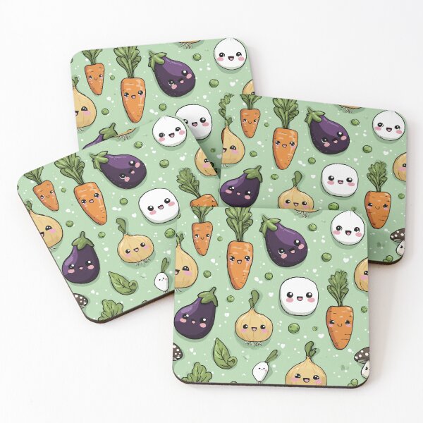 Item preview, Kawaii Vegetable Pattern – Cute smiling vegetable design designed and sold by Meiersbeste.