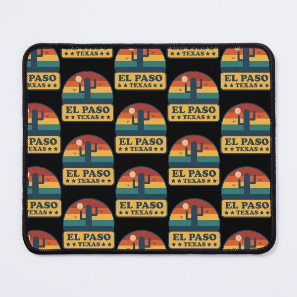 Item preview, El Paso Texas - Retro Vintage Desert Cactus Sunset Landscape designed and sold by Shape Snip Studio.