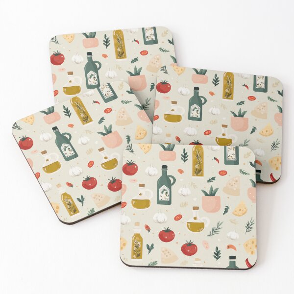 Item preview, Mediterranean Cooking Pattern – Minimalist Food Design with Ingredients designed and sold by Meiersbeste.