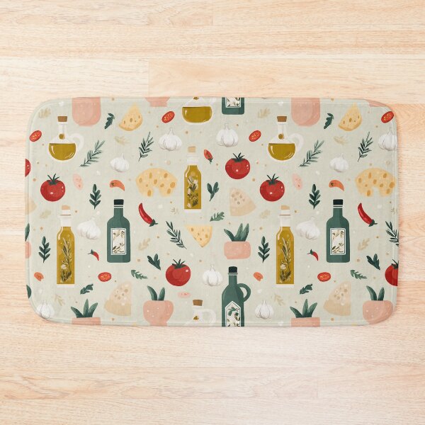 Item preview, Mediterranean Cooking Pattern – Minimalist Food Design with Ingredients designed and sold by Meiersbeste.